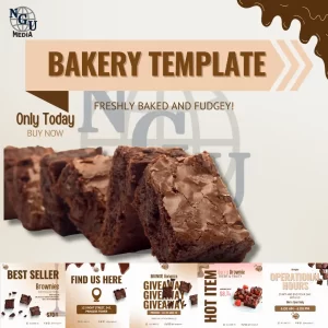 Bakery Instagram Templates – Fudgey & Sweet Canva Social Media Pack